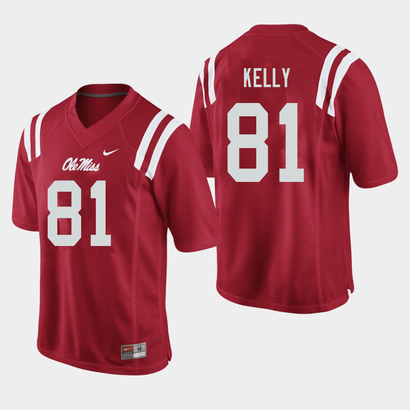 Casey Kelly Ole Miss Rebels NCAA Men's Red #81 Stitched Limited College Football Jersey YDD5158YC